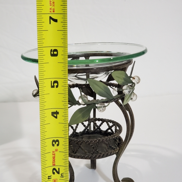 PartyLite Antique Brass Aroma Melts Warm & 2 Strawberry Rhubarb Wax Melts EUC - Picture 7 of 13